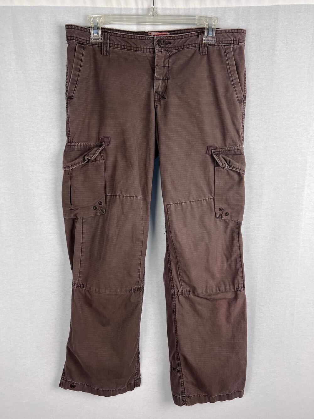 Vintage Y2K No Boundaries Cargo Pants Brown Low Rise Baggy Grunge Indie Skater
